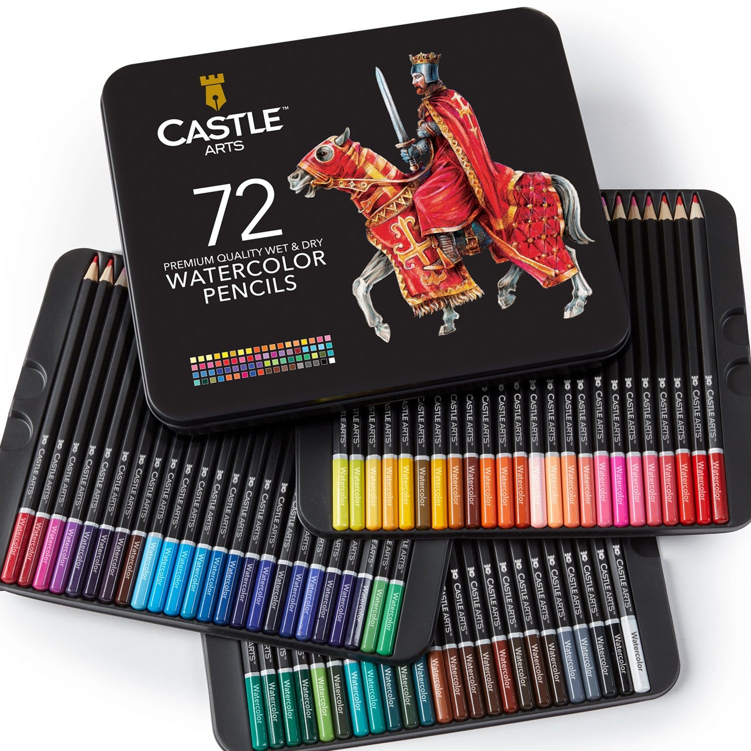Castle Arts 72 Piece Watercolor Pencil Set in Display Tin – Castle Arts USA